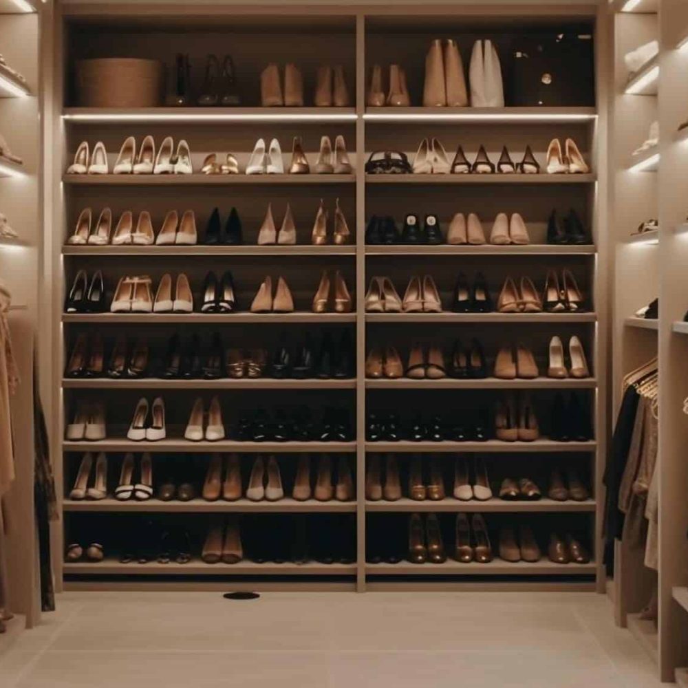 Dressing sur mesure en U rétroéclairé alliant élégance et fonctionnalité